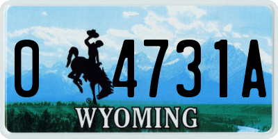 WY license plate 04731A