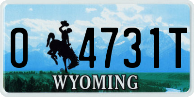 WY license plate 04731T