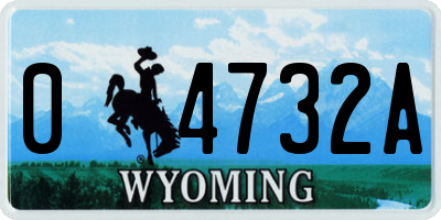WY license plate 04732A