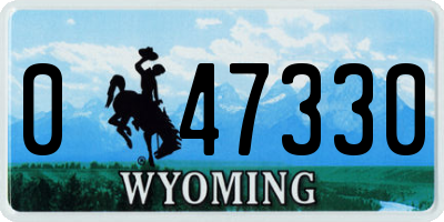 WY license plate 047330