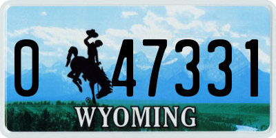 WY license plate 047331