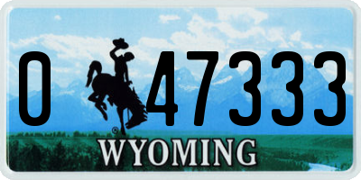 WY license plate 047333
