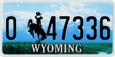 WY license plate 047336