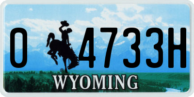 WY license plate 04733H