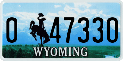 WY license plate 04733O