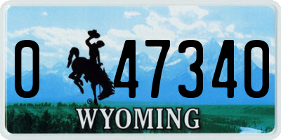 WY license plate 047340