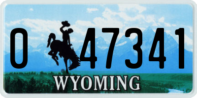 WY license plate 047341