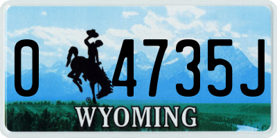 WY license plate 04735J