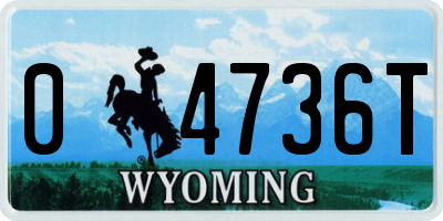 WY license plate 04736T