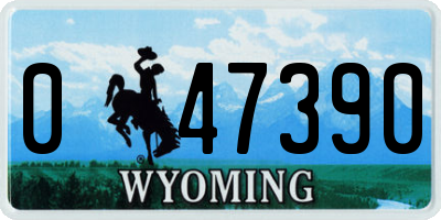 WY license plate 047390