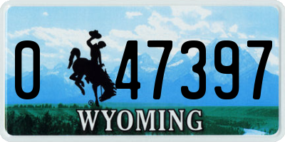 WY license plate 047397