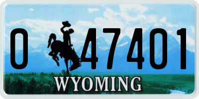 WY license plate 047401