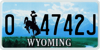WY license plate 04742J