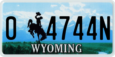 WY license plate 04744N