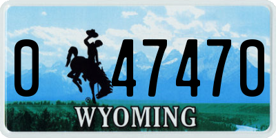WY license plate 047470