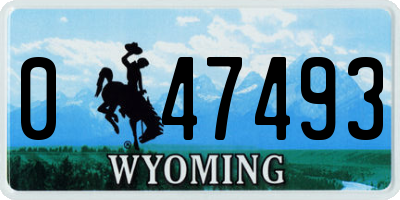 WY license plate 047493