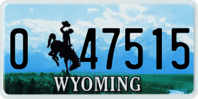 WY license plate 047515