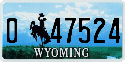 WY license plate 047524
