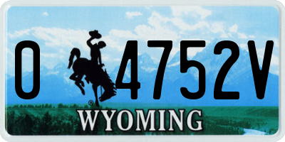 WY license plate 04752V