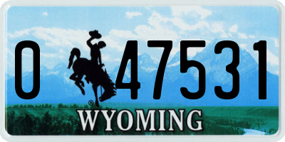 WY license plate 047531