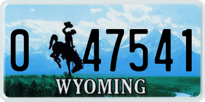 WY license plate 047541