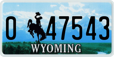 WY license plate 047543
