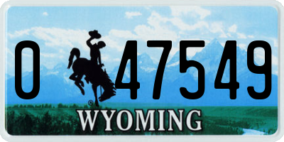 WY license plate 047549