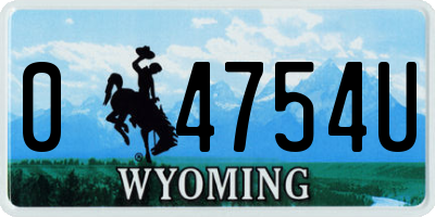 WY license plate 04754U