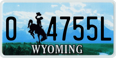 WY license plate 04755L