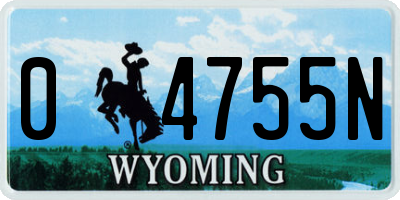 WY license plate 04755N