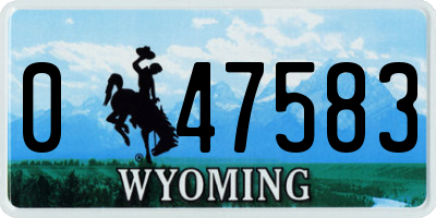 WY license plate 047583