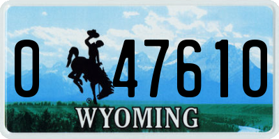 WY license plate 047610
