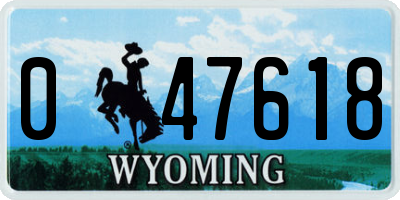 WY license plate 047618