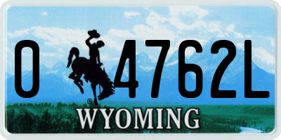 WY license plate 04762L