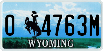 WY license plate 04763M