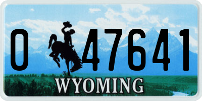 WY license plate 047641