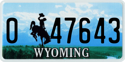 WY license plate 047643