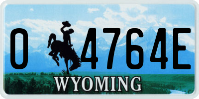 WY license plate 04764E