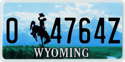 WY license plate 04764Z