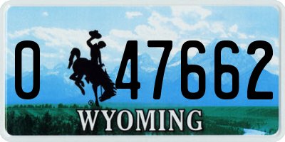 WY license plate 047662