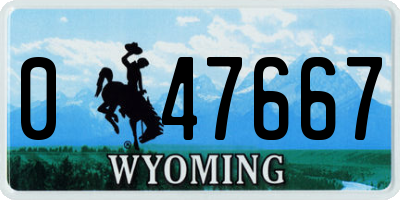 WY license plate 047667