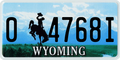 WY license plate 04768I
