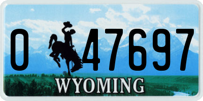 WY license plate 047697