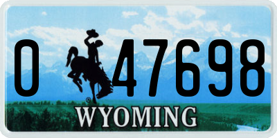 WY license plate 047698