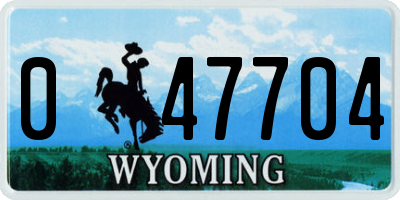 WY license plate 047704