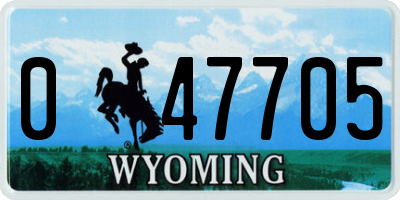 WY license plate 047705