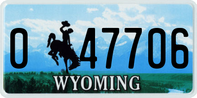WY license plate 047706