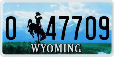 WY license plate 047709