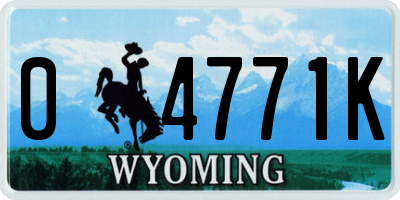 WY license plate 04771K