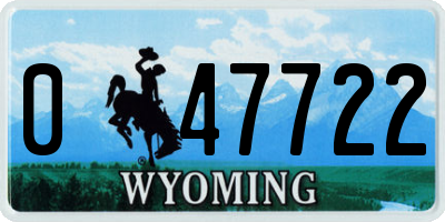 WY license plate 047722